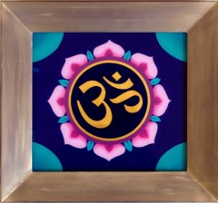 peinture sous verre "OM Sanskrit"
